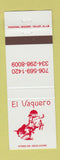 Matchbook Cover - El Vaquero