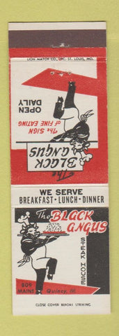 Matchbook Cover - Black Angus Restaurant Quincy IL