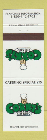 Matchbook Cover - Corky's Ribs BBQ pig CHAIN