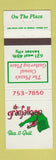 Matchbook Cover - Granfaloon Bar Grill Kansas City MO alligator