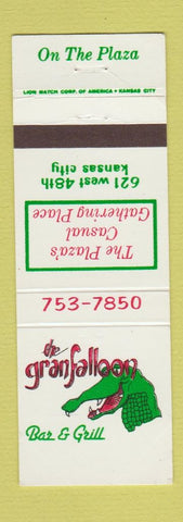 Matchbook Cover - Granfaloon Bar Grill Kansas City MO alligator