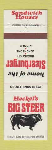 Matchbook Cover - Heckel's Big STeer Osseo WI Greensboro NC