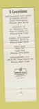 Matchbook Cover - Heckel's Big STeer Osseo WI Greensboro NC