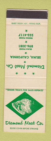 Matchbook Cover - Diamond Meat Company Selma CA Cow SAMPLE