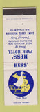 Matchbook Cover - Hess Park Hotel St Louis MI duck