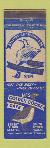 Matchbook Cover - Mc's Golden Goose Cafe Seattle WA WEAR