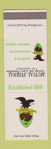 Matchbook Cover - Mutual Federal Savings Norfolk Portsmouth Virginia Beach VA