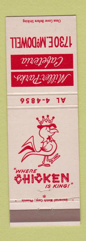 Matchbook Cover - Miller Parks Cafeteria Chicken Phoenix AZ