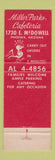 Matchbook Cover - Miller Parks Cafeteria Chicken Phoenix AZ