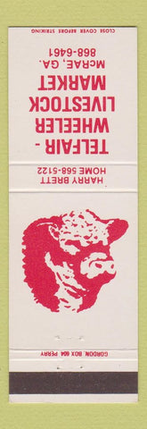 Matchbook Cover - Telfair Wheeler Livestock Market McRae GA cow