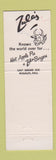Matchbook Cover - Zula's Nogales AZ restaurant