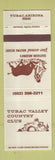 Matchbook Cover - Tubac Valley Country Club Tubac AZ bull matador