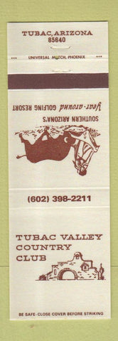 Matchbook Cover - Tubac Valley Country Club Tubac AZ bull matador