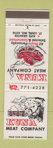 Matchbook Cover - Kuna Meat Company St Louis MO cow