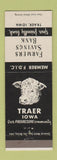 Matchbook Cover - Farmers Savings Bank Traer IA cows
