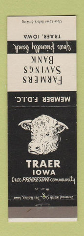 Matchbook Cover - Farmers Savings Bank Traer IA cows
