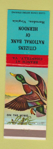 Matchbook Cover - Citizens National Bank Herndon VA Chantilly
