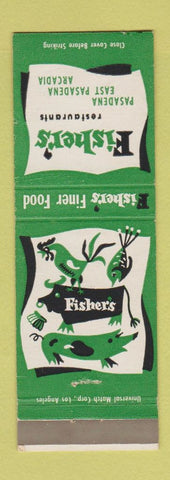 Matchbook Cover - Fisher's Restaurants Pasadena Arcadia CA