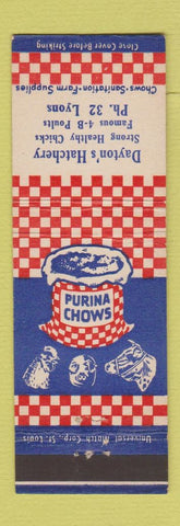 Matchbook Cover - Purina Chows Feed Dayton's Hatchery chicks