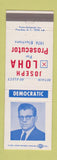 Matchbook Cover - Joseph Loha Prosecutor Steubenville OH