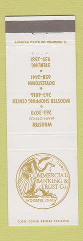Matchbook Cover - Commercial Bank and Trust Wooster OH