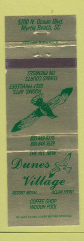 Matchbook Cover - Dunes Village Resort Myrtle Beach SC