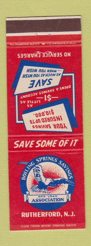 Matchbook Cover - Boiling Springs Savings Rutherford NJ