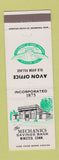 Matchbook Cover - Mechanics Savings Bank Winsted CT Avon