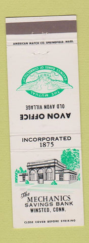 Matchbook Cover - Mechanics Savings Bank Winsted CT Avon