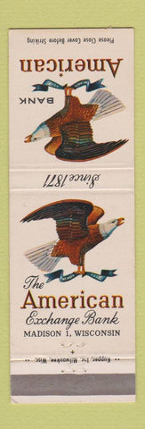 Matchbook Cover - American Exchange Bank Madison WI