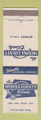 Matchbook Cover - Medina County Bank Lodi Valley City OH
