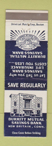 Matchbook Cover - Burritt Mutual Savings Bank New Britain CT