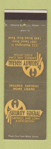 Matchbook Cover - Security Federal Savings and Loan