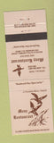 Matchbook Cover - Menz Restaurant Rio Grande NJ