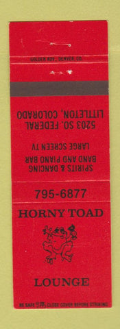 Matchbook Cover - Horny Toad Lounge Littleton Colorado RED
