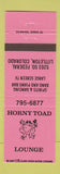 Matchbook Cover - Horny Toad Lounge Littleton Colorado PINK
