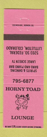 Matchbook Cover - Horny Toad Lounge Littleton Colorado PINK