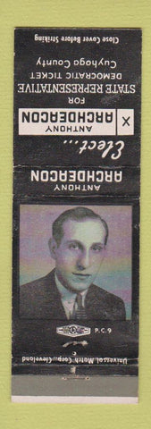 Matchbook Cover - Anthony Archdeacon State Rep Election Cuyhoga County OH