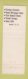 Matchbook Cover - Cromwell Savings Bank CT