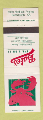 Matchbook Cover - Babe's Bar and Grill Sacramento CA moose
