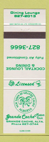 Matchbook Cover - Grande Cache Motor Inn AB