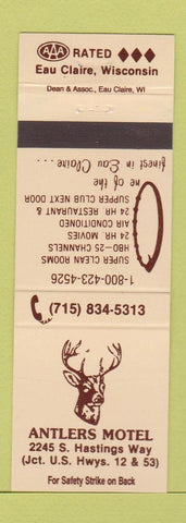 Matchbook Cover - Antlers Motel Eau Claire WI