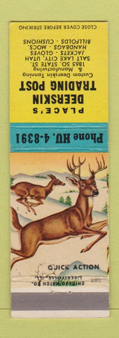 Matchbook Cover - Place's Deerskin Trading Post tanning Salt Lake City UT