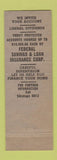 Matchbook Cover - The Augusta Building and Loan Baltimore MD