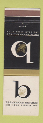 Matchbook Cover - Brentwood Savings and Loan Los Angeles CA Monrovia