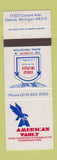 Matchbook Cover - American Vault Concrete Detroit MI burial funeral