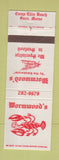 Matchbook Cover - Wormwood's Restaurant Saco ME lobster