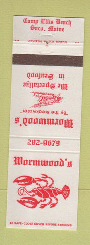 Matchbook Cover - Wormwood's Restaurant Saco ME lobster