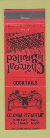 Matchbook Cover - Colonial Restaurant North Adams MA