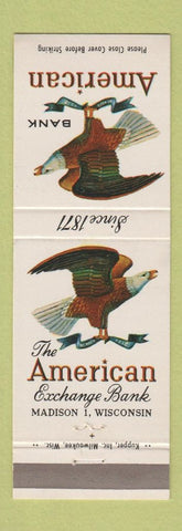 Matchbook Cover - American Bank Madison WI eagle
